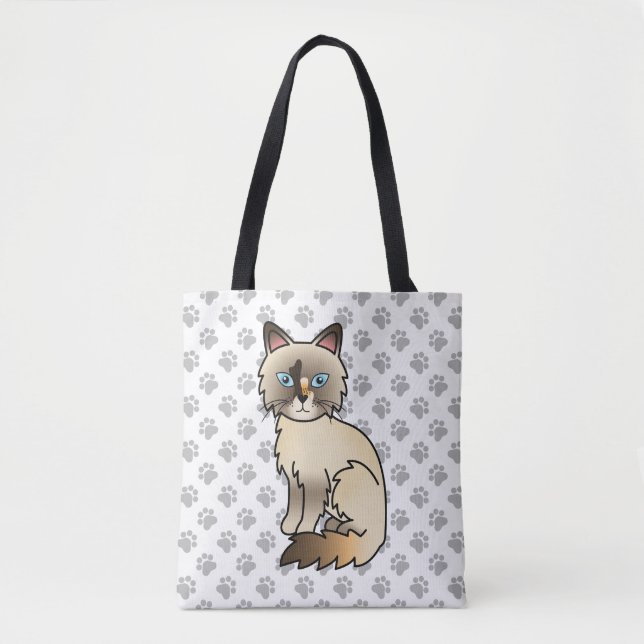 Tote Bag Chat Birman écaille de tortue / Ragdoll mignon & p (Devant)