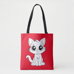 Tote Bag Chat blanc adorable