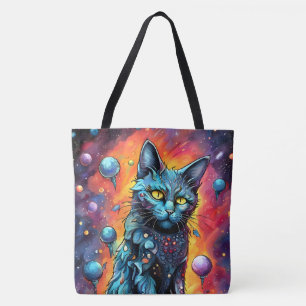 Tote Bag Chat bleu I