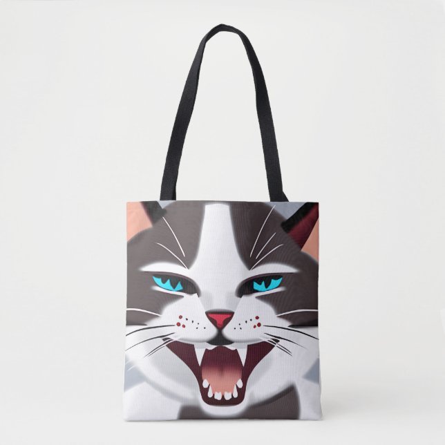 Tote Bag Chat bleu teinté (Devant)