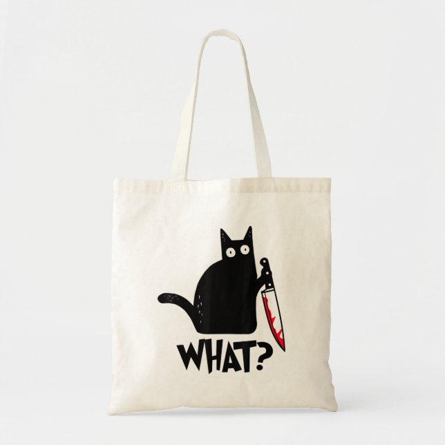 Tote Bag Chat Ce Chat Noir Drôle Chemise Meurtre Chat Avec (Devant)