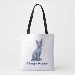 Tote Bag Chat céleste rêveur de minuit