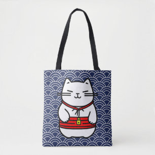 Tote Bag Chat chanceux japonais ou Maneki-Neko