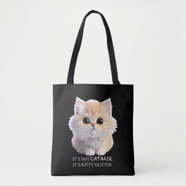Tote Bag Chat chaton blanc et orange moelleux (Devant)