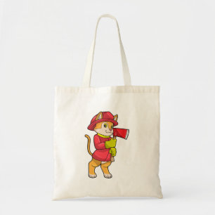 Tote Bag Chat comme pompier avec Ax