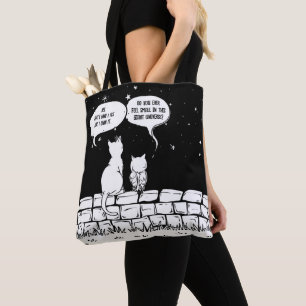 Tote Bag Chat Cosmique Perspective Art de Chat Drôle