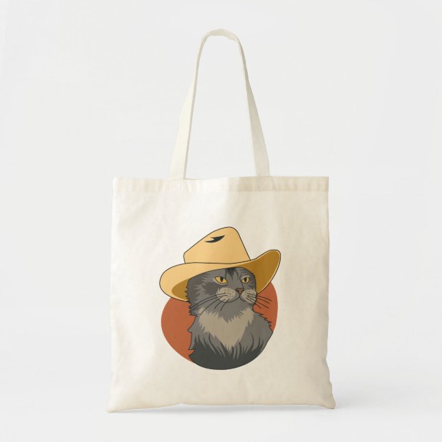 Tote Bag Chat Cowboy (Devant)