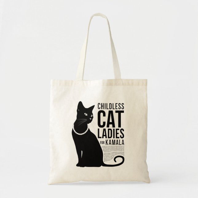 Tote Bag Chat Dames sans Enfants pour Kamala Harris T-Shirt (Devant)