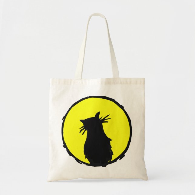 Tote Bag Chat dans la lune (Devant)