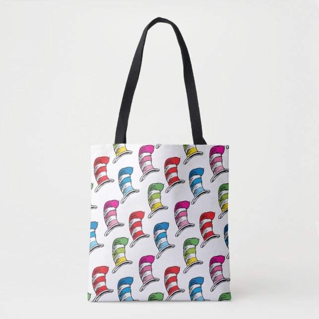 Tote Bag Chat Dans Le Casquette Colorful Casquette Motif (Devant)