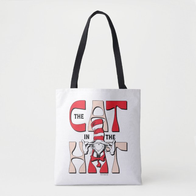 Tote Bag Chat dans le Casquette | Le Chat Silly Dans Le Cas (Devant)