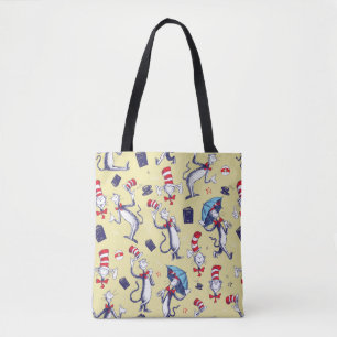 Tote Bag Chat dans le Chapeau Motif Jaune