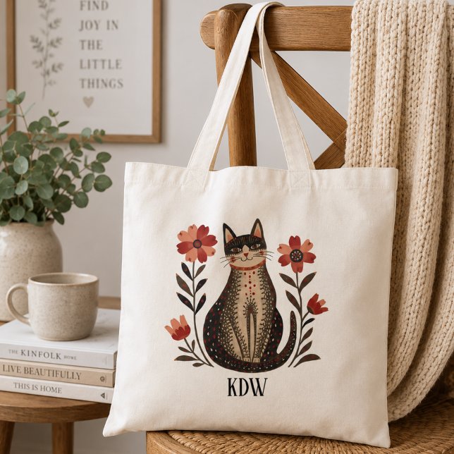 Tote Bag Chat d'art populaire (Créateur téléchargé)