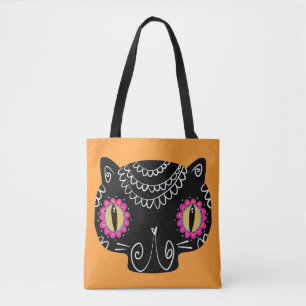 Tote Bag Chat de crâne sucre Catrina Jour des morts
