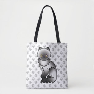 Tote Bag Chat de dessin animé persan mignon fumée et pattes
