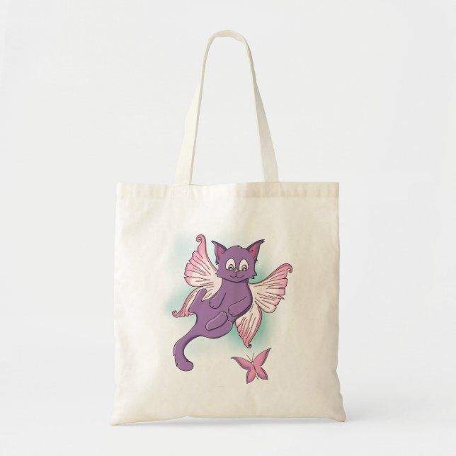 Tote Bag Chat de fée pourpre (Devant)