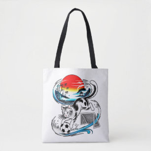 Tote Bag Chat de football japonais élégant pour l'art de sh