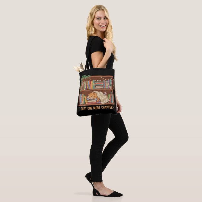 Tote Bag Chat de lecture confortable "Juste un chapitre de  (Sur le modèle)