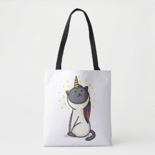Tote Bag chat de licorne