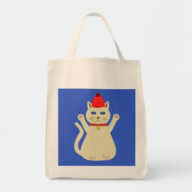 Tote Bag Chat de Noël mignon (Devant)