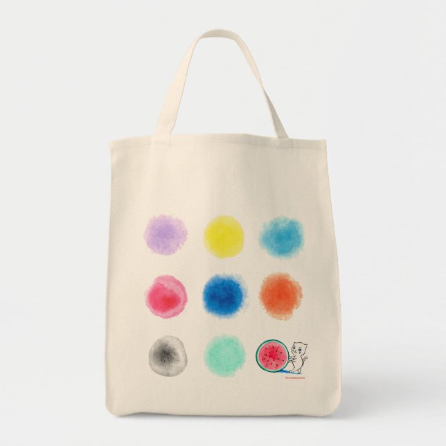 Tote Bag Chat de pastèque avec points (Devant)