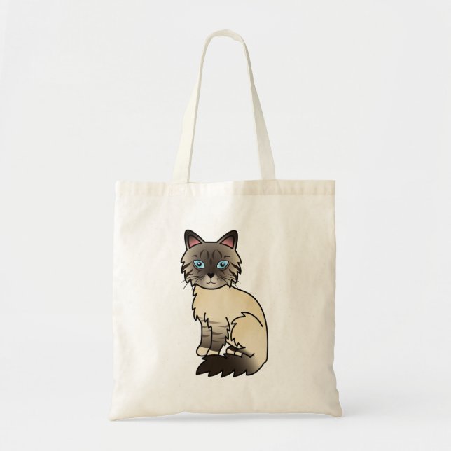 Tote Bag Chat de race Birman / Ragdoll tabby de Seal Point  (Devant)