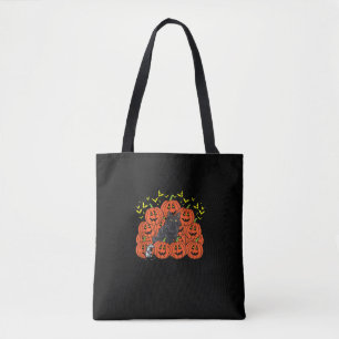 Tote Bag Chat de Sibérie citrouille Halloween Kitten Jack O