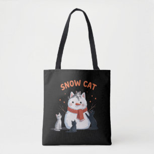 Tote Bag Chat des Neiges Noël Amateur de Chats Cadeau Vacan