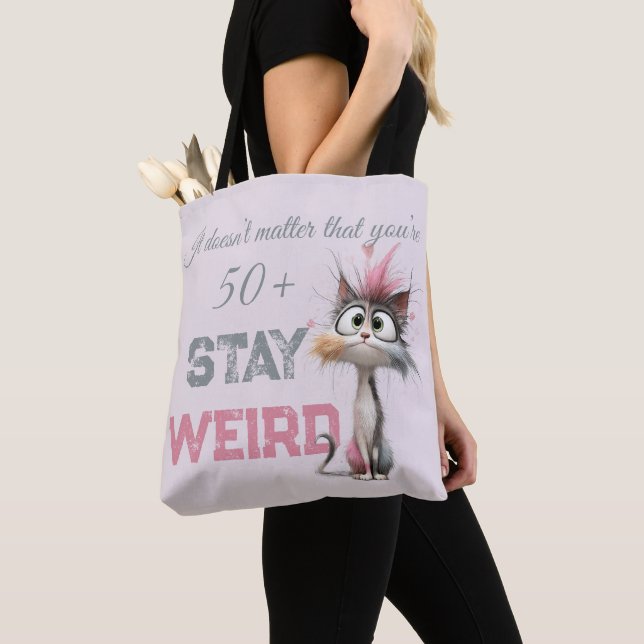 Tote Bag Chat drôle de 50 ans et plus  (De près)