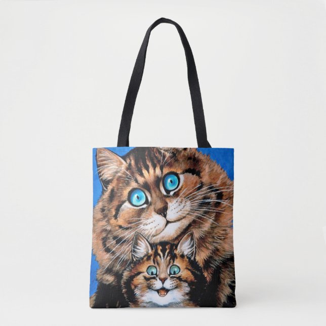 Tote Bag Chat drôle et chaton, Louis Wain (Devant)