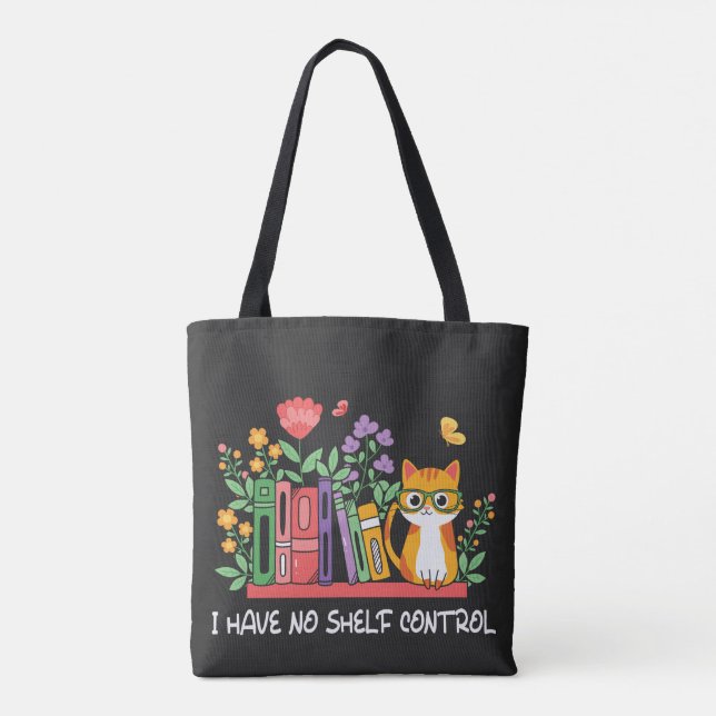 Tote Bag Chat drôle et Lover du livre (Dos)