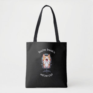 Tote Bag Chat Drôle Fous à Meow