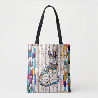 Tote Bag Chat égyptien - Art Mosaïque
