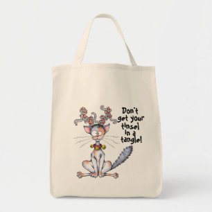 Tote Bag Chat embrouillé par tresse