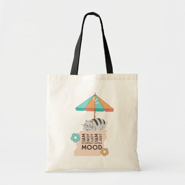 Tote Bag Chat en mode d'économie d'énergie (Devant)