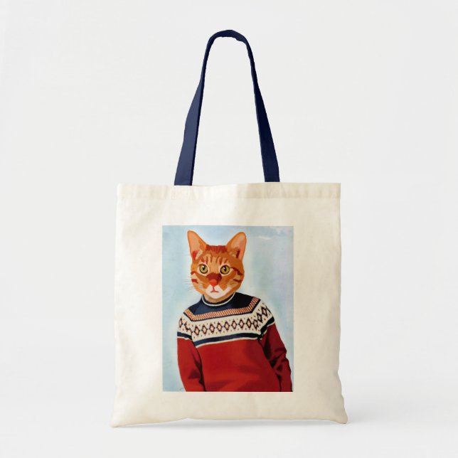 Tote Bag Chat en pull-over (Devant)