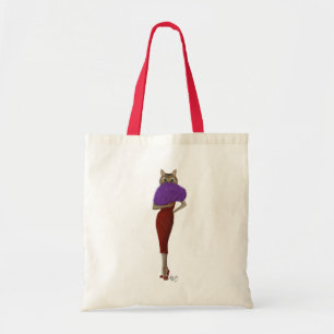 Tote Bag Chat En Robe Rouge