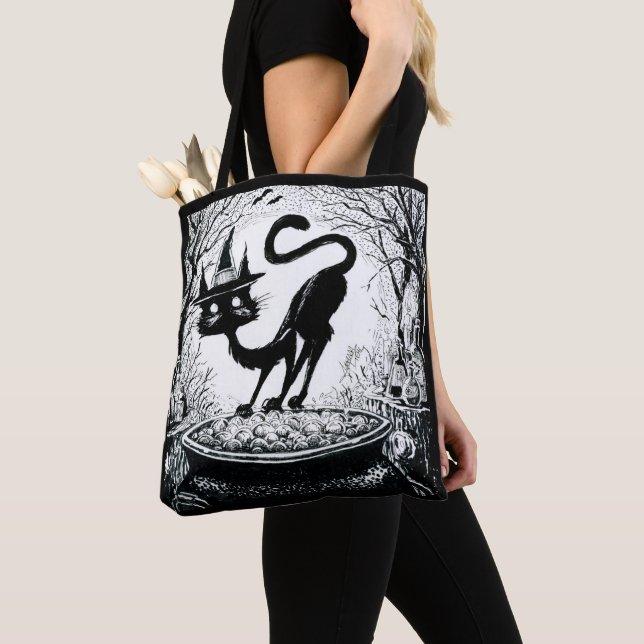 Tote Bag Chat en sorcière (De près)