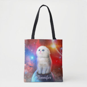 Tote Bag Chat en train de pleurer dans l'espace