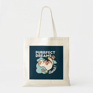 Tote Bag Chat Endormi Enlaçant une Étoile – Rêves Parfaits