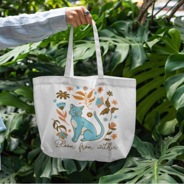 Tote Bag Chat Et Fleurs (Créateur téléchargé)