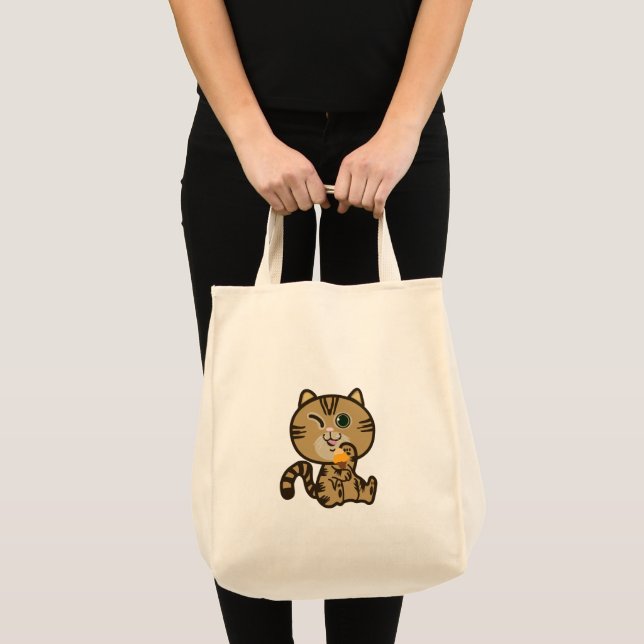 Tote Bag chat et glace (Devant (produit))