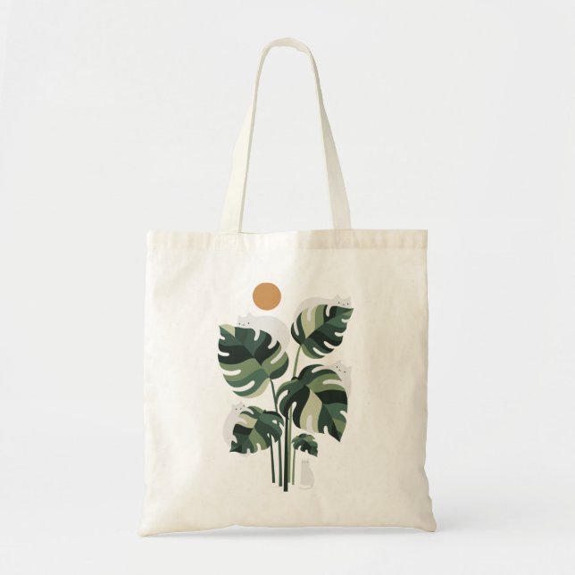 Tote Bag Chat et Plante 11 (Devant)