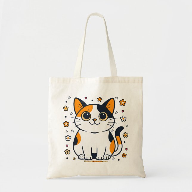 Tote Bag Chat Extraordinaire Alice Floral Calico (Devant)