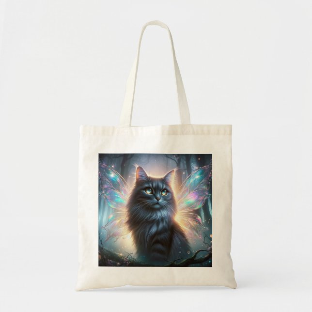 Tote Bag Chat féerique inspiré du folklore celtique Cat-sìt (Devant)