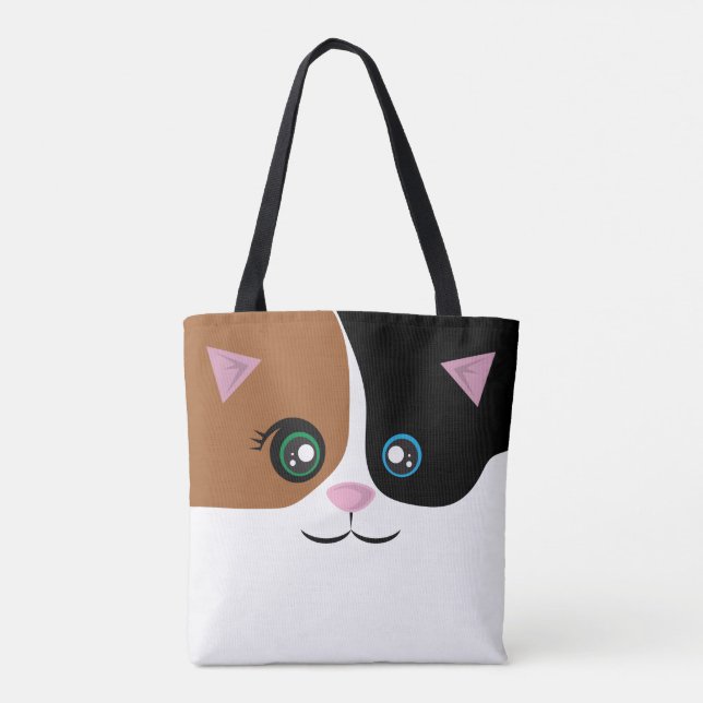 Tote Bag Chat Fourre-tout - calicot (Dos)