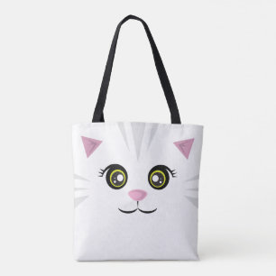 Tote Bag Chat Fourre-tout - rayures grises