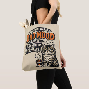 Tote Bag Chat Grincheux Café Humeur – Design de Citation Dr