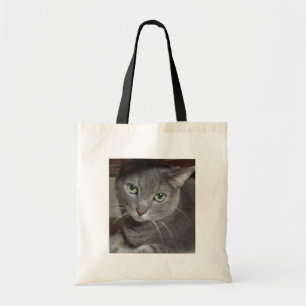 Tote Bag Chat gris bleu russe