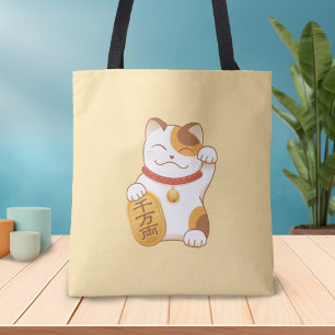Tote Bag Chat japonais chanceux, Maneki Neko s'en tire bien